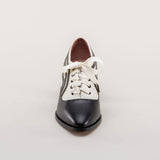 Bernadette Edwardian Oxfords Wide (Ivory/Black)