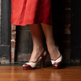 PRE-ORDER Stella Slingback Spectators (Red/Sand Suede)