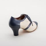 Evelyn Retro Oxfords (Tan/Navy)