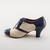 Evelyn Retro Oxfords (Tan/Navy)