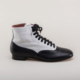 Larkspur Wool/Leather Lace-Up Boots (Grey/Black)