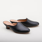 Sophie 18th Century Leather Mules (Black)(1760-1790)